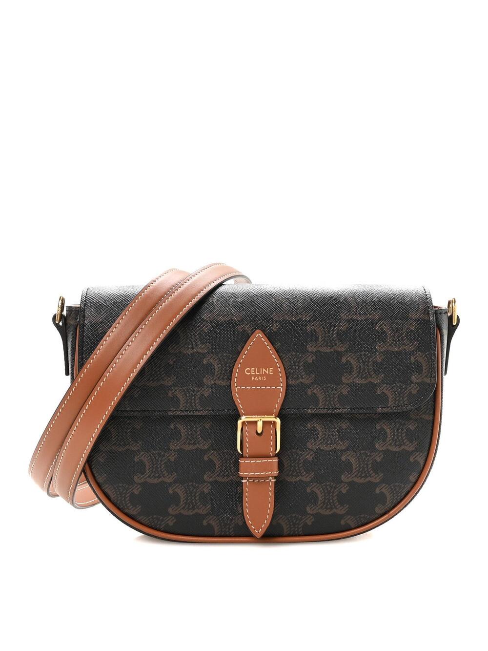 Celine Triomphe Canvas Folco Shoulder #319755C14B